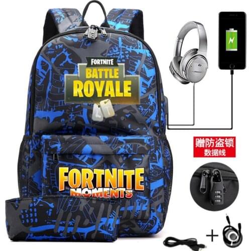 2pcs/set School Bags For Girls Women Backpack School Bags FORTNIT Printing Backpack Schoolbag Women Travel Bag Rucksacks Mochila