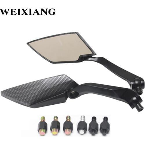 Universal Motorcycle Left Right Rear View Mirrors Scooter E-Bike Rearview Mirrors Electrombile Back Side Convex Mirror M8 M10