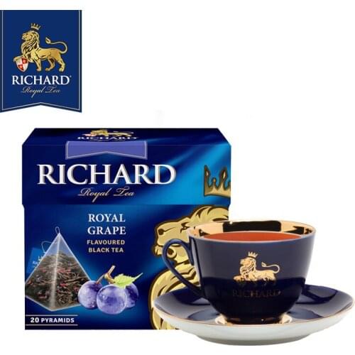 Free shipping Richardtea Rose Grape Black Tea British seasoned tea triangle bag tea Russia