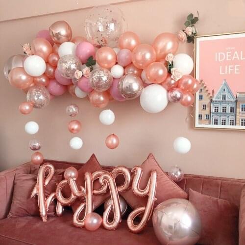 70Pcs/lot Rose Gold Balloons Garland Confetti Balloon Love Balloon Chain for Girls Birthday Wedding Partty Decor Supplies
