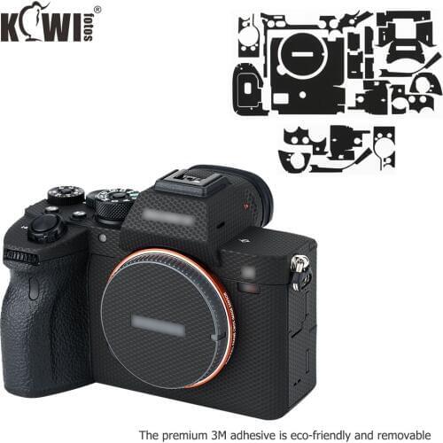 KIWIFOTOS Anti-Slide Protective Skin Film For Sony a7R IV 3M Sticker With Spare Film Camera Body cover Case Matrix Black