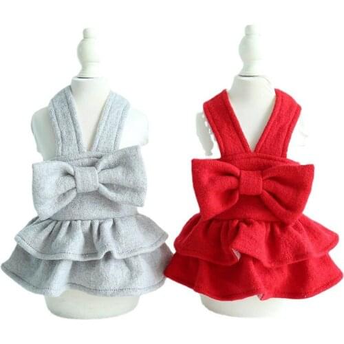 Winter Pet Dress Cat Puppy Dresses Small Dog Costume Yorkshire Chihuahua Pomeranian Maltese Bichon Pet Clothes Dog Clothing XS