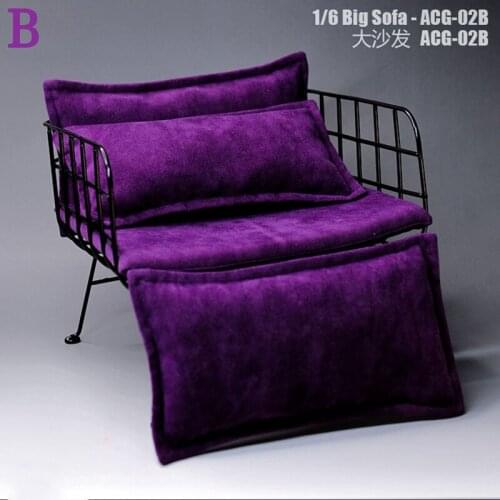 1/6 Soldier Sofa Combination Wrought Iron Modern Large Sofa Recliner Model Action Figure Hand-made Accessories Scene Decoration