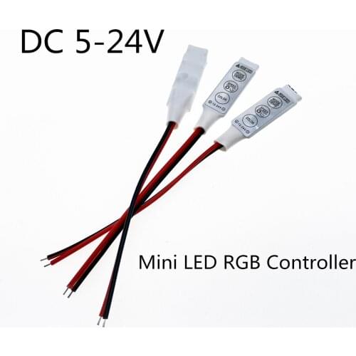 1Pcs DC 5V-12V-24V 12A 3Keys Mini LED RGB Controller Dimmer Driver For RGB 5050/3528/2835/5730/5630/3014 SMD LED Strip Lights