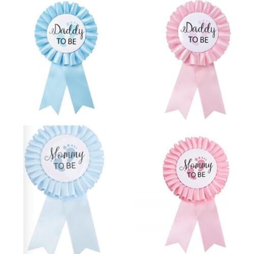 1pcs Dad To Be & Mom To Be Baby Shower Pink / Blue Gender Secret Baptism Badge Boy / Girl Birthday Birthday Baptism Badge-C