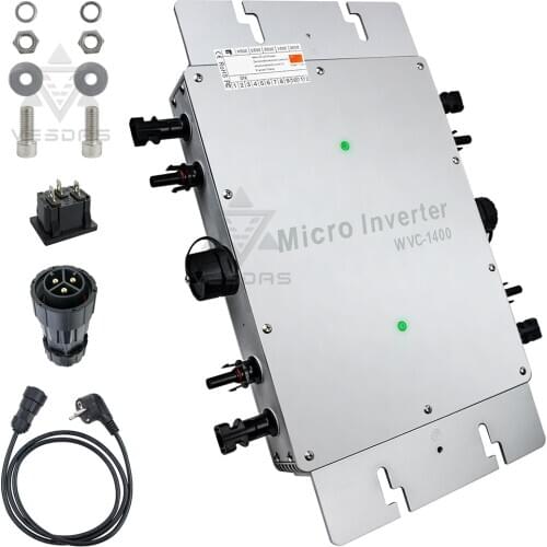 WVC 1400W MPPT Micro Solar on grid inverter Converter 20-50VDC 220VAC 110VAC grid tied pure sine wave power inverter