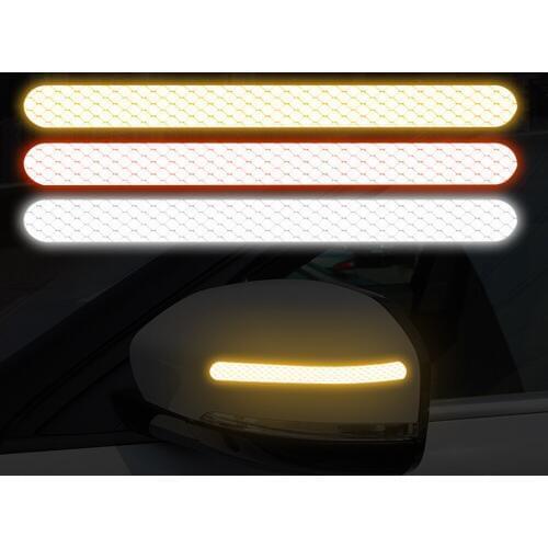 2Pcs Reflectante Car Stickers Reflector Rearview Mirror Reflective Tape Car Accessories Exterior Reflex Tape Reflective Strip