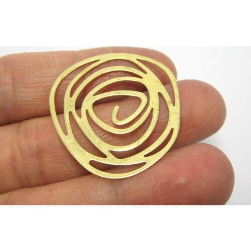 Brass charms 32x30mm Rose raw brass findings pendant -20pcs R785
