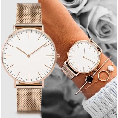 2020 Top Brand Luxury Bracelet Watches Women Stainless Steel Mesh Belt Watch Quartz Clock Ladies Wrist Watch Zegarek Damski