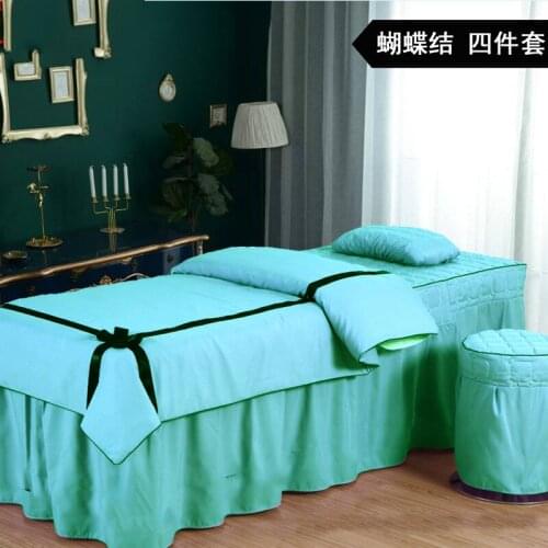 4pcs/set High Quality Butterfly Beauty Salon Bedding Set Bed Linens Sheets Bedspread Massage Spa Pillowcase Duvet Cover Sets