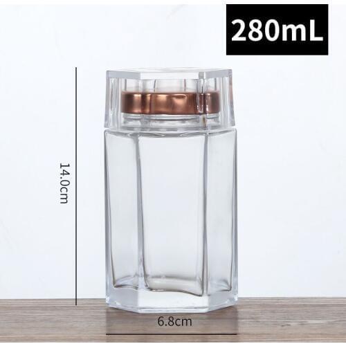 5pcs 280ml glass storage bottles jars with lid large Sealed capacity Spice honey candy jar kitchen storage container glass jar