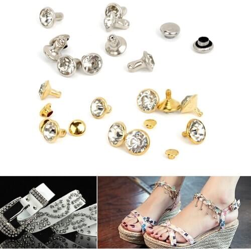 50 Set Crystals Rhinestones Finishing Rivets DIY Crafts Garment Bag Leather Decorative Studs for Glass Rebutting Nail Drill Bits