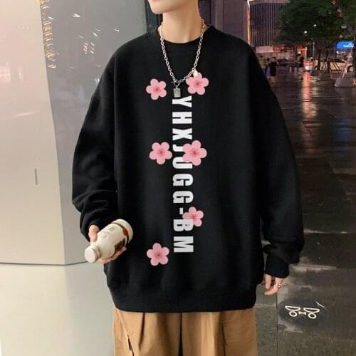 #7127 Black White Green Purple O Neck Sweatshirt Tops Pullovers Men Spring Autumn Casual Loose Preppy Style Coat Print Fashion