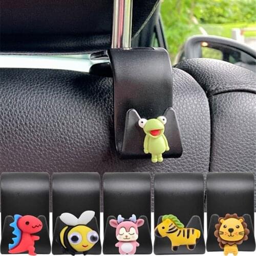 Car Back Seat Hooks Cartoon Animal Hook Headrest Storage Holder Durable Bearing 20kg Hanging Hooks