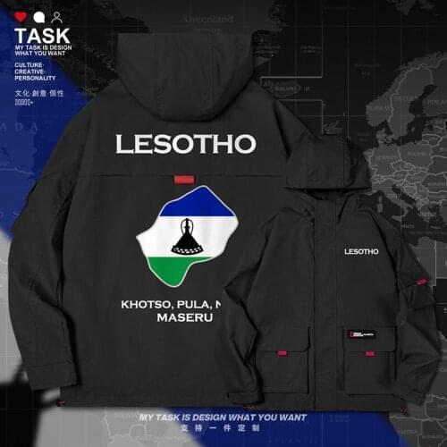Kingdom of Lesotho LSO Sotho Basotho LS men jacket hooded map nation flag trench coat men windbreaker jackets autumn clothes