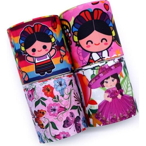 Free shipping 50 yard cartoon printed grosgrain ribbon 31617