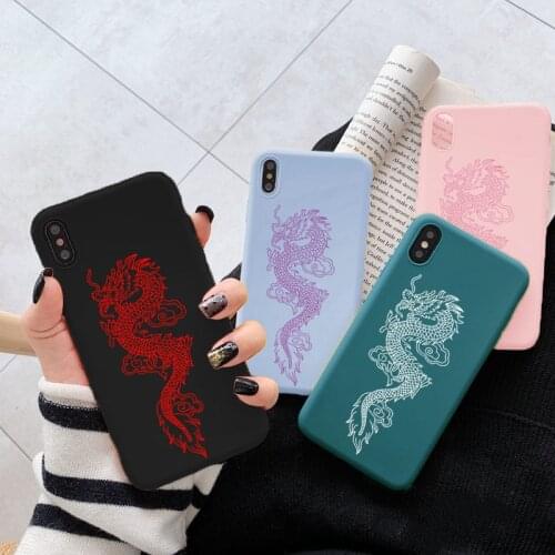 Vintage Chinese Dragon Fashion Animal Coque Funda For iPhone 11 12 Pro Max XR X Xs MAX SE 2020 7 8 6 6S Plus 5 S Candy TPU Case