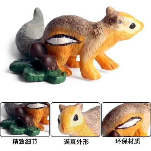 Chipmunks Animal Figure Collectible Toys Striped Squirrel Animal Action Figures Kids Plastic Cement Toys