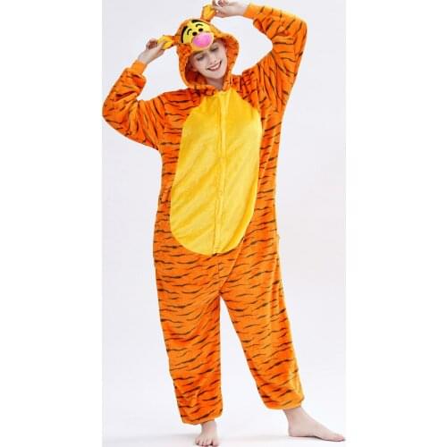 Kids Adults Hoodie Tiger Totoro Onesies Women Children Animal Pajamas Fancy Soft Anime Sleepwear Boy Girls Winter Jumpsuit