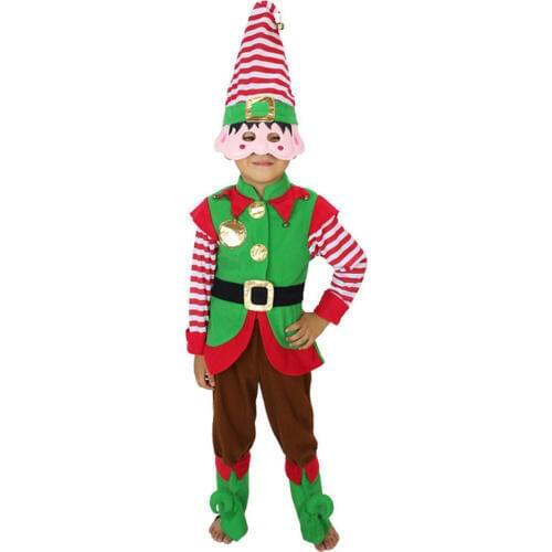 Childrens Costume - Hot Sale 100cm-130cm Santa Clauss Little Elf Baby Costume Christmas Holiday Party Baby Costume 3SFC147