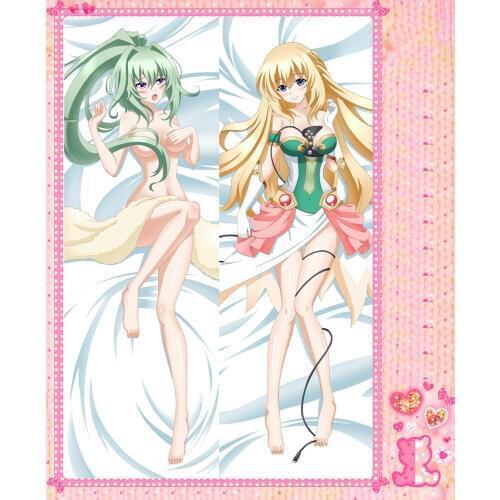 Anime Cartoon Hyperdimension Neptnuia Double Bolster Hugging Pillow Case Pillow Cover Pillowcase Peach Skin 2 Way No.53009