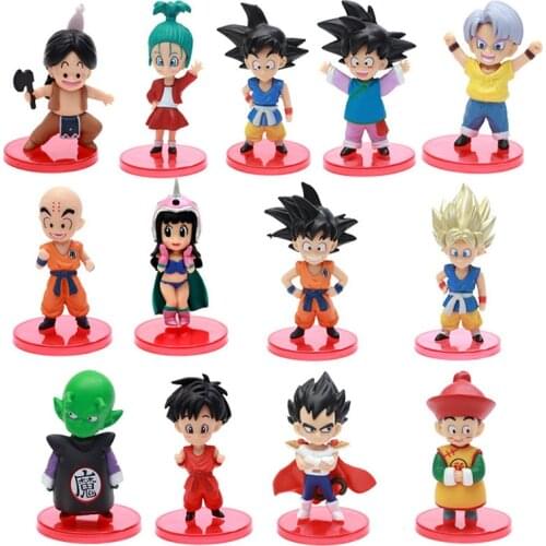 Dragon Ball Son Goku Trunks Vegeta Anime Action Figures Kulilin Pan Piccolo Chichi Figurines Model Doll Toys For Children Gift