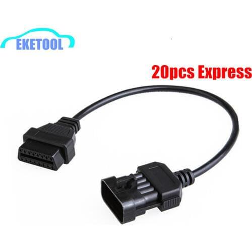 Express Fast 20pcs/Lot OBD1 Opel 10Pin Extension Cable to OBD2 16Pin Diagnostic Connector Opel 10 Pin Works OP COM Hot Sale