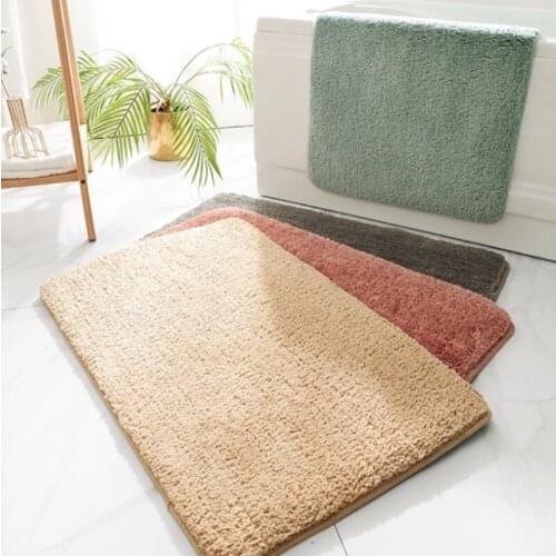 Bath Mat Different Colour Classic Solid Pattern Super Soft Absorbent Bathroom Door Mat bed room Non-slip Bath Rug Carpet