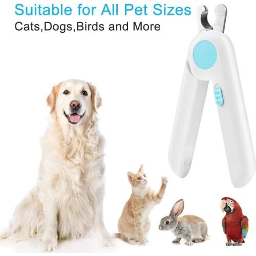 Pet Nail Clipper Scissors Professional LED Safety Nail Clippers Stainless Steel Convenient Nail Cutter Pet Dog Cat Claw Toe Clea