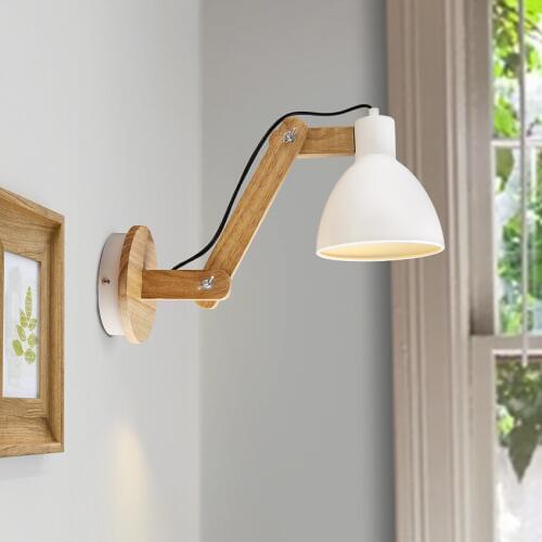 LOFT Nordic Modern wooden Wall Lamp Lights For Bedroom Home Lighting led Wall Sconce solid wooden wall light E27 bedside lamp