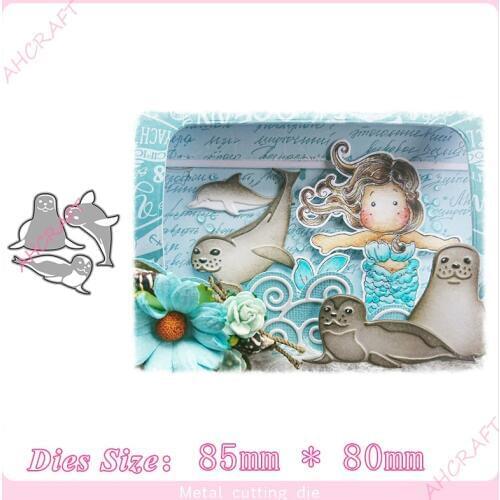 3pcs ocean seal Metal Cutting Dies for diy Scrapbooking Photo Album Decorative Embossing PaperCard Crafts Die2020