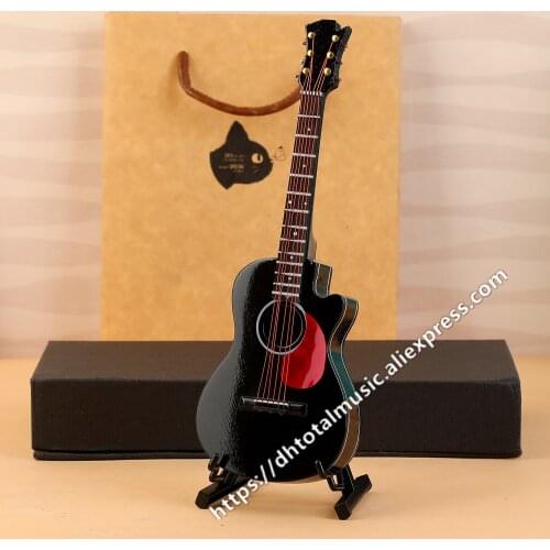 Miniature Guitar Model Mini Guitar Dollhouse Collection Mini Musical Instrument Guitar Decoration Gift Decor