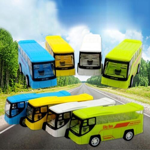 Miniature Toy Car Small Simulation Pull Back City Bus Model Mini Portable Cartoon Plastic Puzzle Toy Car Random Color