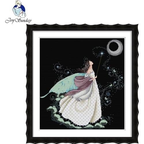 Joy Sunday Full moon full stitch DIY Handmade Needlework Chinese Cross Stitch Set Embroidery Kit 11 14CT Pattern Cross-Stitching