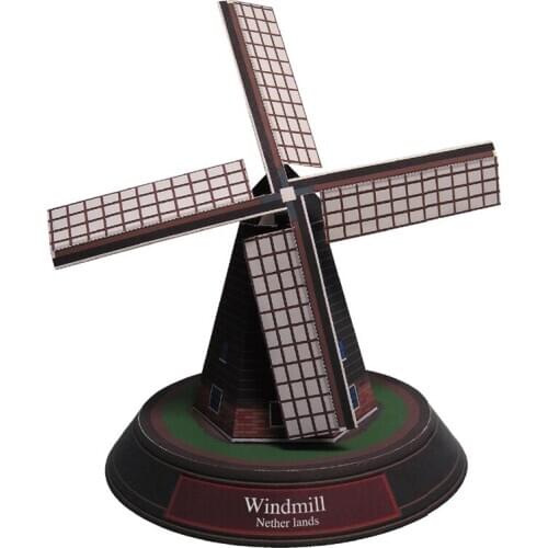Netherlands windmill hut architectural model paper model handmade diy manual job