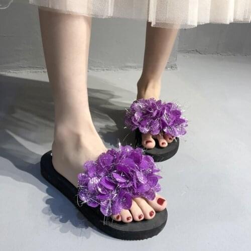 2021 New Style Womens Sandals Outdoor Fashion Flip Flops, Female Students Korean Style Flower Womens Shoes