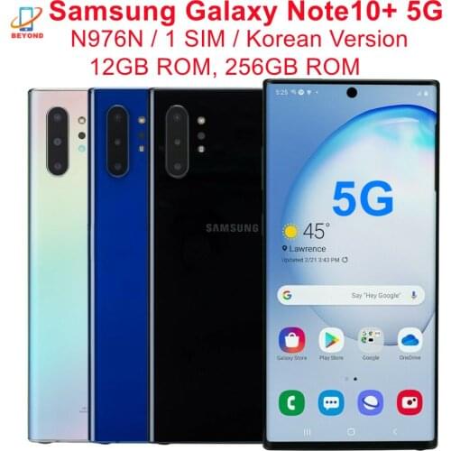 Samsung Galaxy Note10+ Note10 Plus 5G N976F Global Version 256GB ROM 12GB RAM Octa Core 6.8" Exynos 9825 Original Mobile Phone