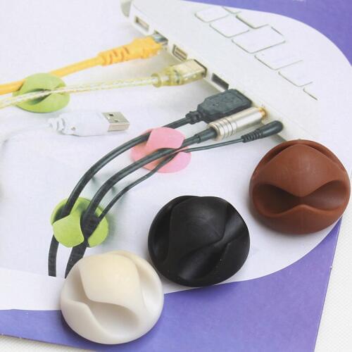 Cable Organizer Silicone USB Cable Winder Desktop Tidy Management Clips Cable Holder for Mouse Headphone Wire free shipping
