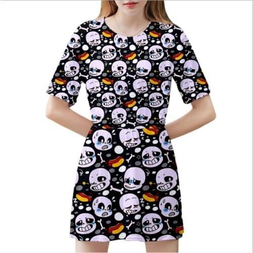 Undertale dress cosplay costume Sans Party women Dresses pleated skirt