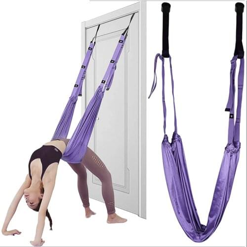 Aerial Yoga Hammock Swing Women Adjustable Aerial Yoga Strap Hanging Hammock Elastic and Stretch Bar Handstand Training Device