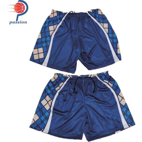 Custom Lacrosse Short with Sublimated Vegas Gold and Blue With Grid Patten