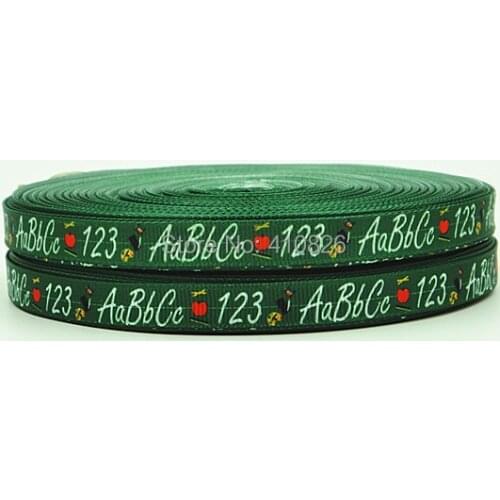 Q&N/OEM 3/8 inch 9mm 140917033 School Printed Craft grosgrain ribbon 50yds/roll free shipping