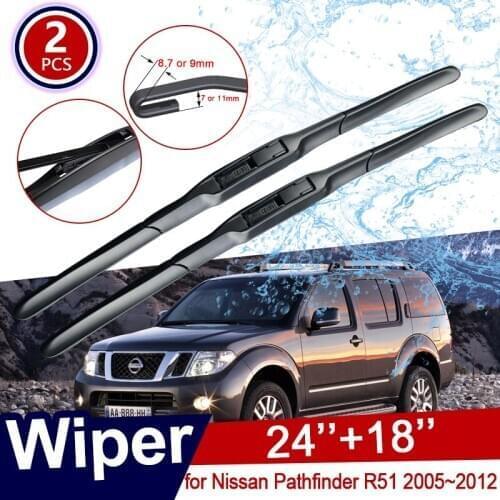 Car Wiper Blades for Nissan Pathfinder R51 2005~2012 Front Windscreen Windshield Wipers Car Accessories 2006 2007 2008 2009