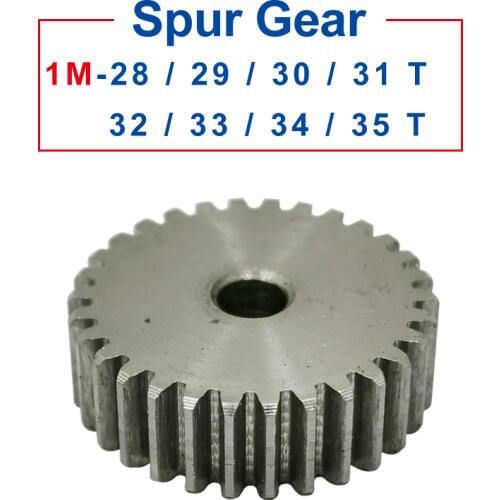 1 Piece spur Gear 1M28/29/30/31/32/33/34/35T rough Hole 6mm pinion gear 45#carbon steel Material motor gear Total Height 10mm
