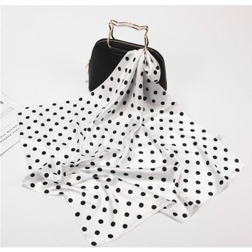 Polka Dot Scarf Silk Satin Bandana Women Summer Square Small Bag Wrap Bohemian Retro Paisley Scarves Kerchief Scarfs for Ladies