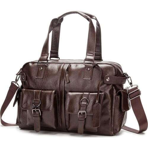 Large capacity handbag portable business leisure mens bag single shoulder official business travel bag