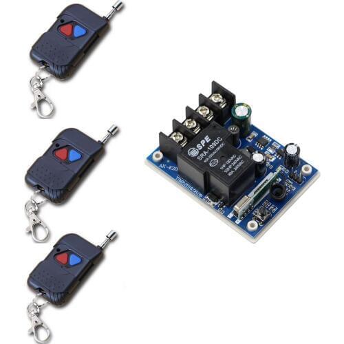 High Quality DC 12V-48V Wide Voltage 1 CH Wireless Relay Remote Light Switch Receiver Remote Controller For Light Curtain Pump