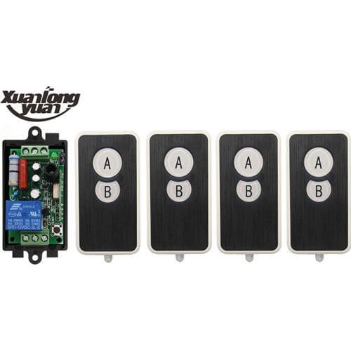 Xuanlongyuan AC220V 1CH RF Wireless Remote Control Relay Switch Security System Garage Doors Gate Electric Doors shutters/window