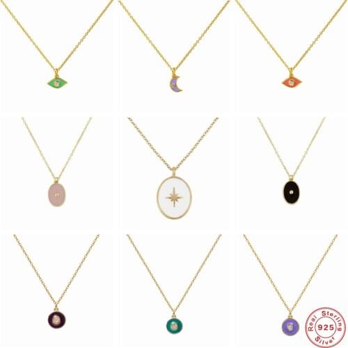 S925 Sterling Silver Multilayer Dripping oil Pendant Necklace Women Clavicle Chain Elegant Charm Necklaces Wedding Fine Jewelry