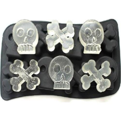 1pcs Ice Cube Maker Skull Shape Chocolate Mould Ice Cream Maker DIY Tool Whiskey Wine Cocktail Ice Cube 3D Silicone Mold